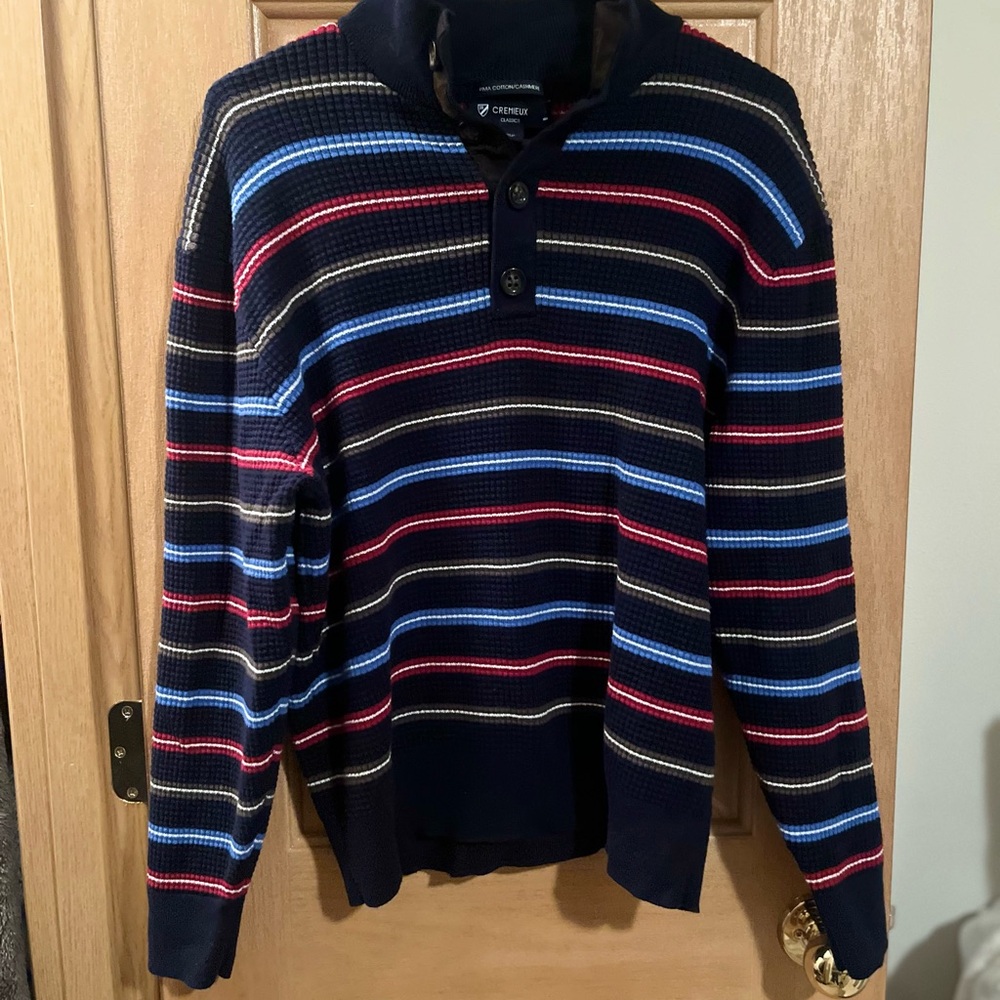 Navy Blue Striped Sweater